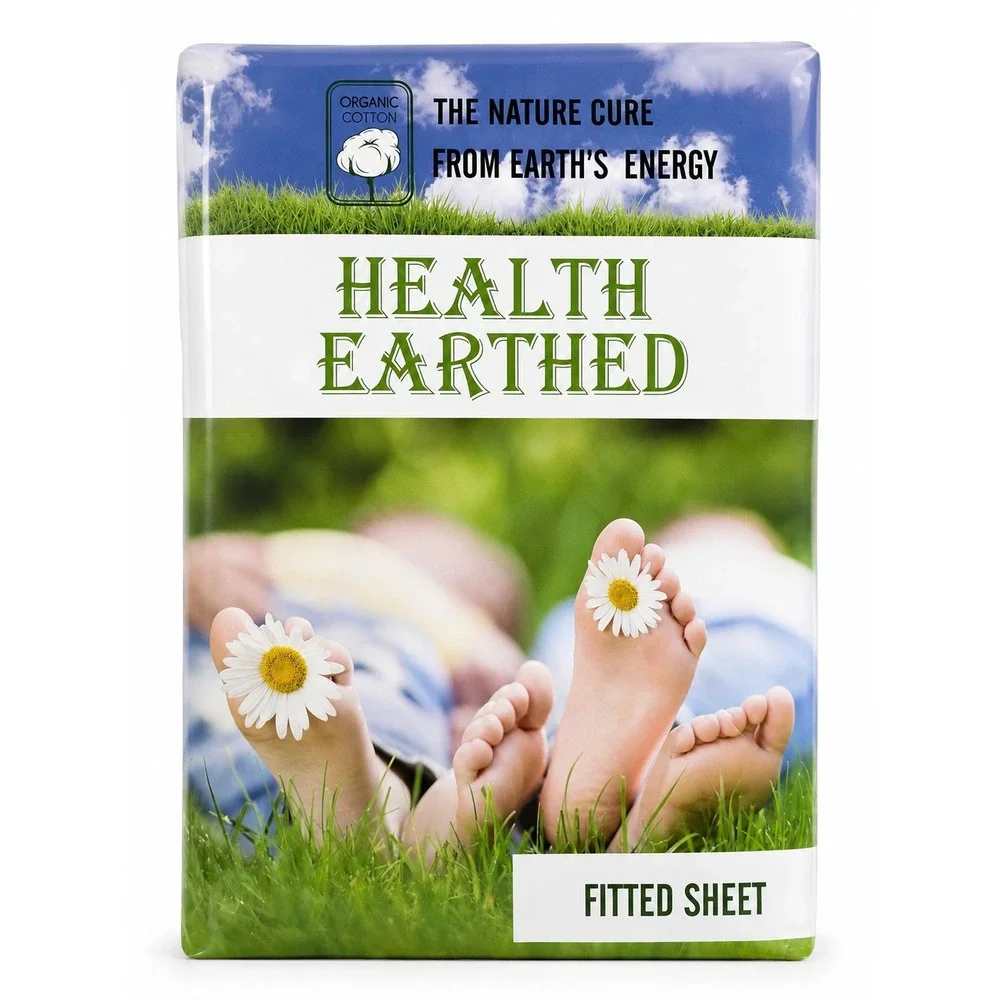 Health Earthed Grounding Fitted Sheet Green Organic Cotton Full 137x190x33cm